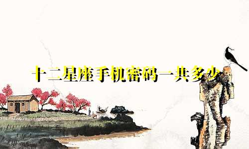 十二星座手机密码一共多少