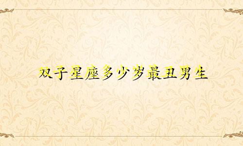 双子星座多少岁最丑男生