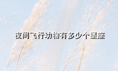 夜间飞行动物有多少个星座