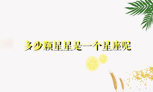 多少颗星星是一个星座呢