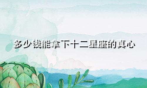 多少钱能拿下十二星座的真心