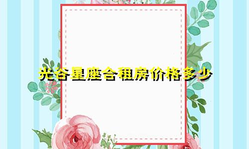 光谷星座合租房价格多少