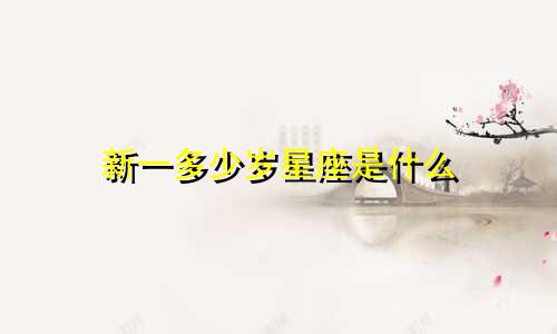 新一多少岁星座是什么
