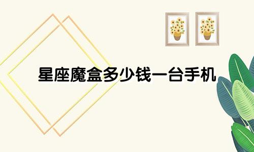 星座魔盒多少钱一台手机