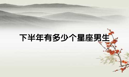 下半年有多少个星座男生