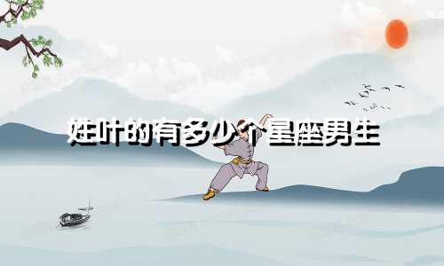 姓叶的有多少个星座男生