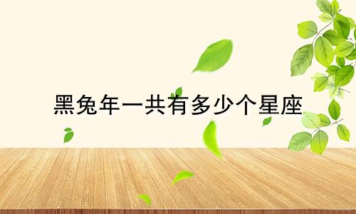 黑兔年一共有多少个星座