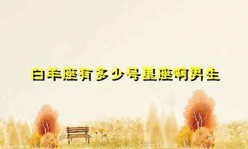 白羊座有多少号星座啊男生