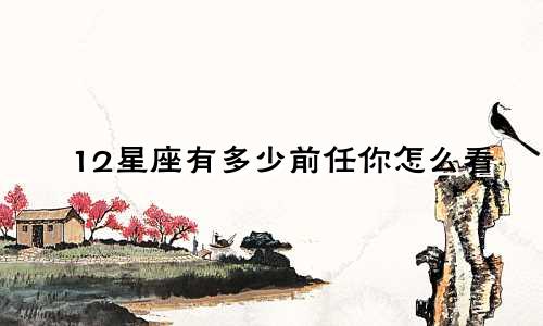 12星座有多少前任你怎么看