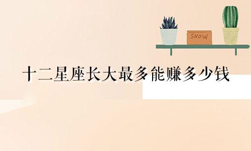 十二星座长大最多能赚多少钱