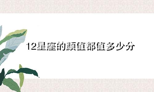 12星座的颜值都值多少分