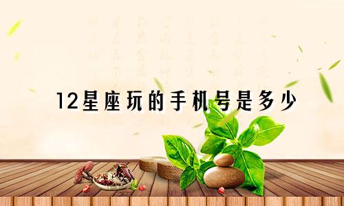 12星座玩的手机号是多少