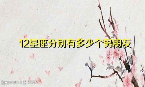 12星座分别有多少个男朋友