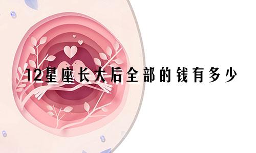 12星座长大后全部的钱有多少