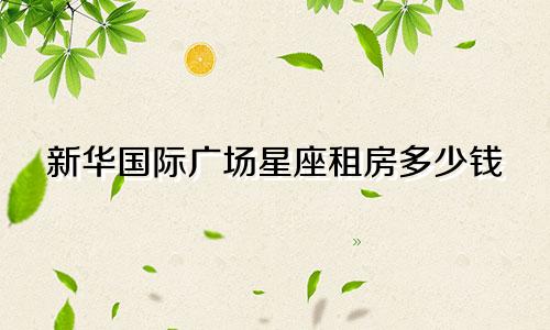 新华国际广场星座租房多少钱