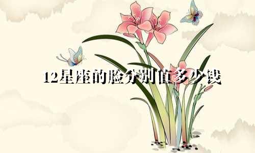 12星座的脸分别值多少钱