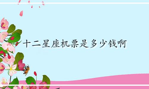 十二星座机票是多少钱啊