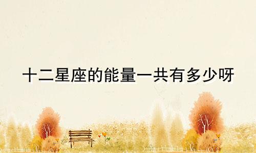 十二星座的能量一共有多少呀