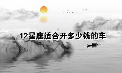 12星座适合开多少钱的车