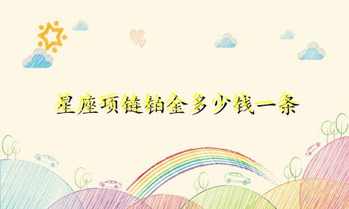 星座项链铂金多少钱一条