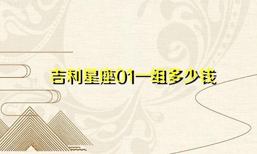 吉利星座01一组多少钱