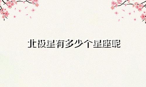 北极星有多少个星座呢