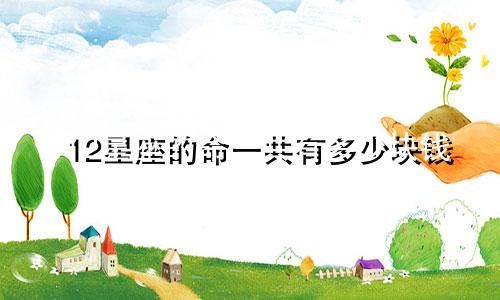 12星座的命一共有多少块钱