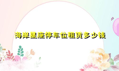 海岸星座停车位租赁多少钱