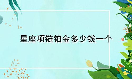 星座项链铂金多少钱一个