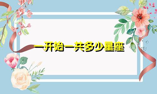 一开始一共多少星座