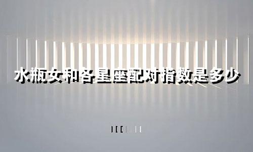 水瓶女和各星座配对指数是多少