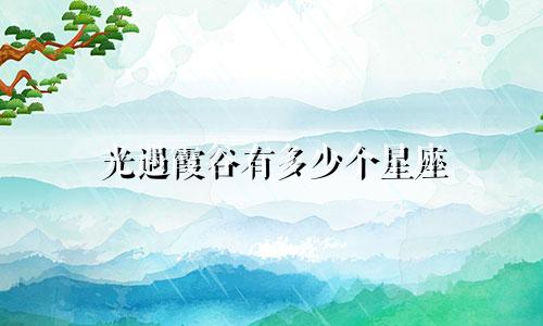 光遇霞谷有多少个星座
