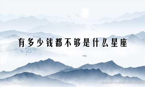 有多少钱都不够是什么星座