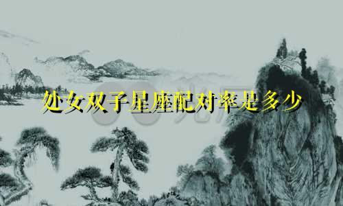 处女双子星座配对率是多少