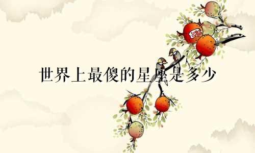 世界上最傻的星座是多少