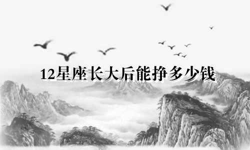 12星座长大后能挣多少钱