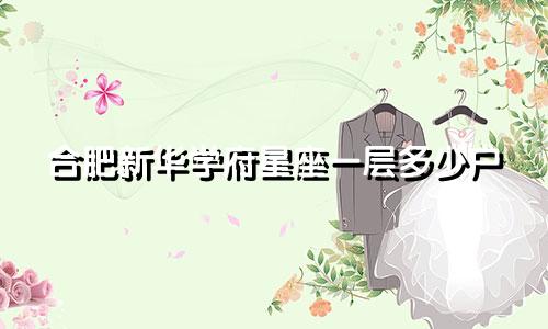 合肥新华学府星座一层多少户