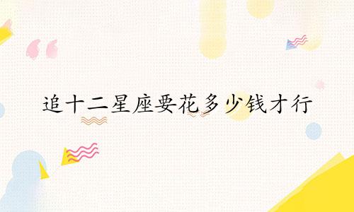 追十二星座要花多少钱才行