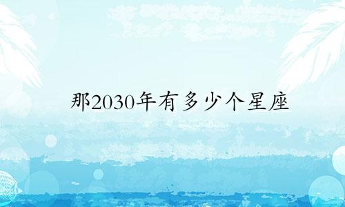 那2030年有多少个星座