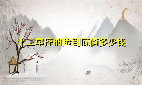 十二星座的脸到底值多少钱