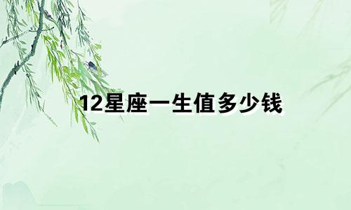 12星座一生值多少钱