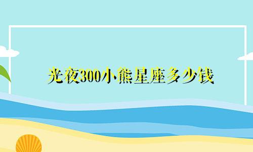 光夜300小熊星座多少钱
