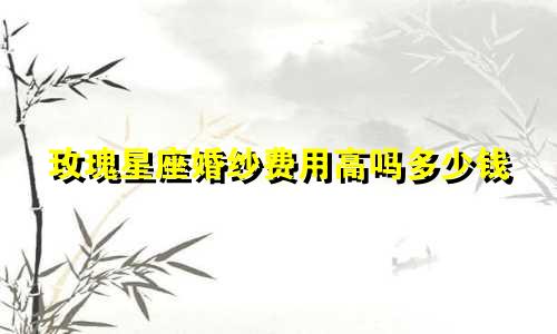 玫瑰星座婚纱费用高吗多少钱