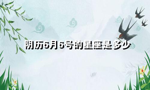 阴历6月6号的星座是多少