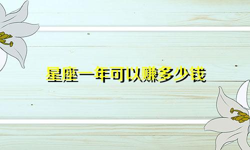 星座一年可以赚多少钱
