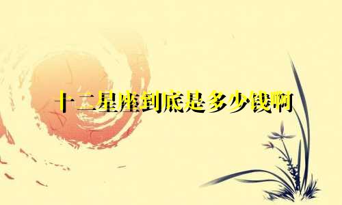 十二星座到底是多少钱啊