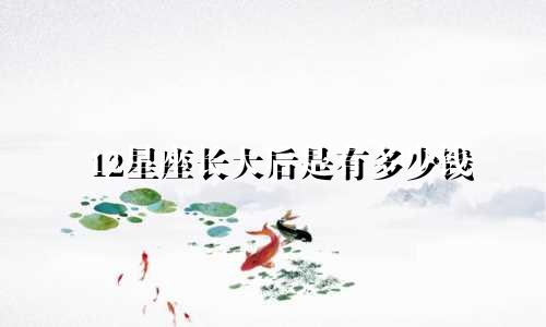 12星座长大后是有多少钱