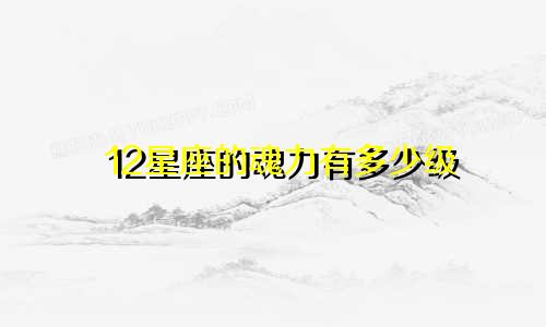 12星座的魂力有多少级