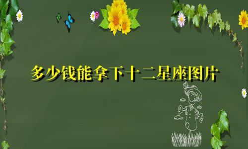 多少钱能拿下十二星座图片