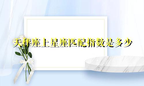 天秤座上星座匹配指数是多少